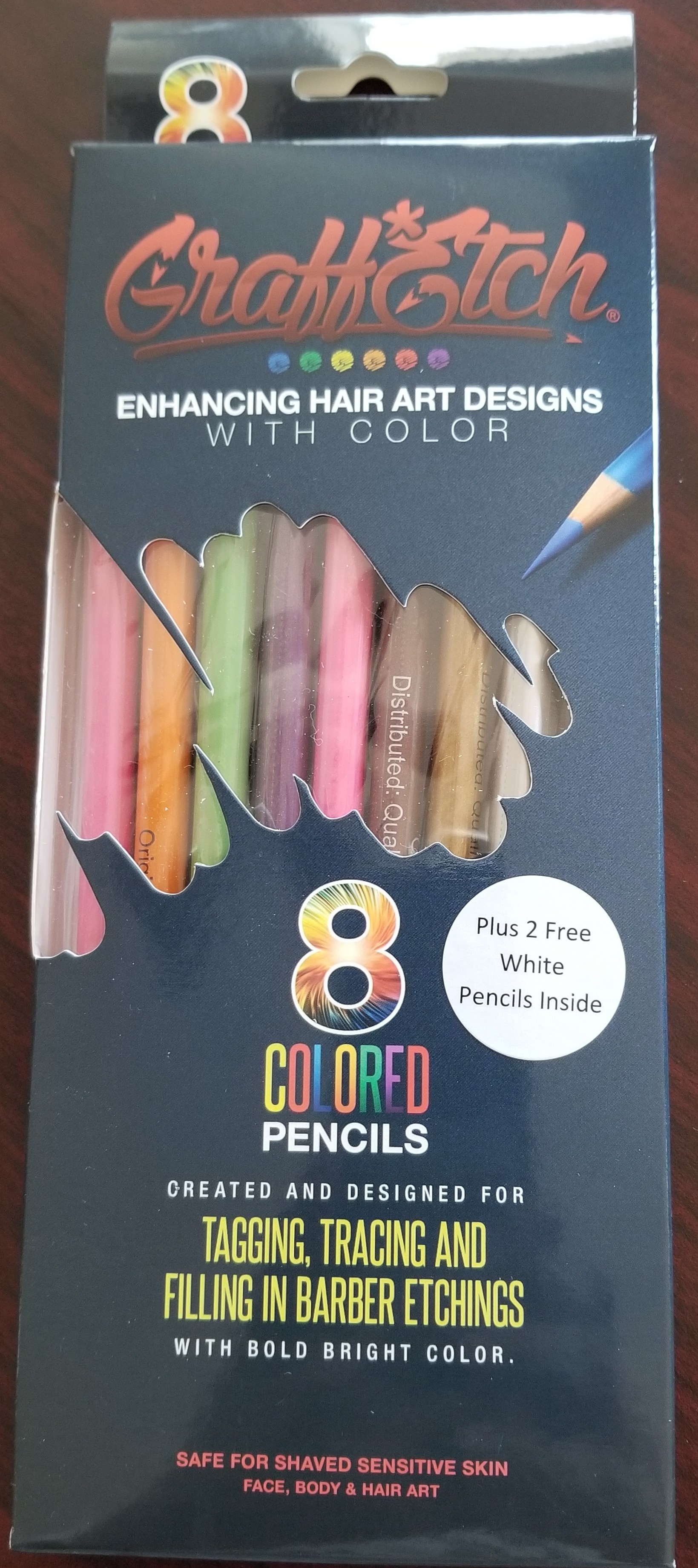 GraffEtch Neon & Hot Color pack with 2 FREE White Pencils included in box as promotion